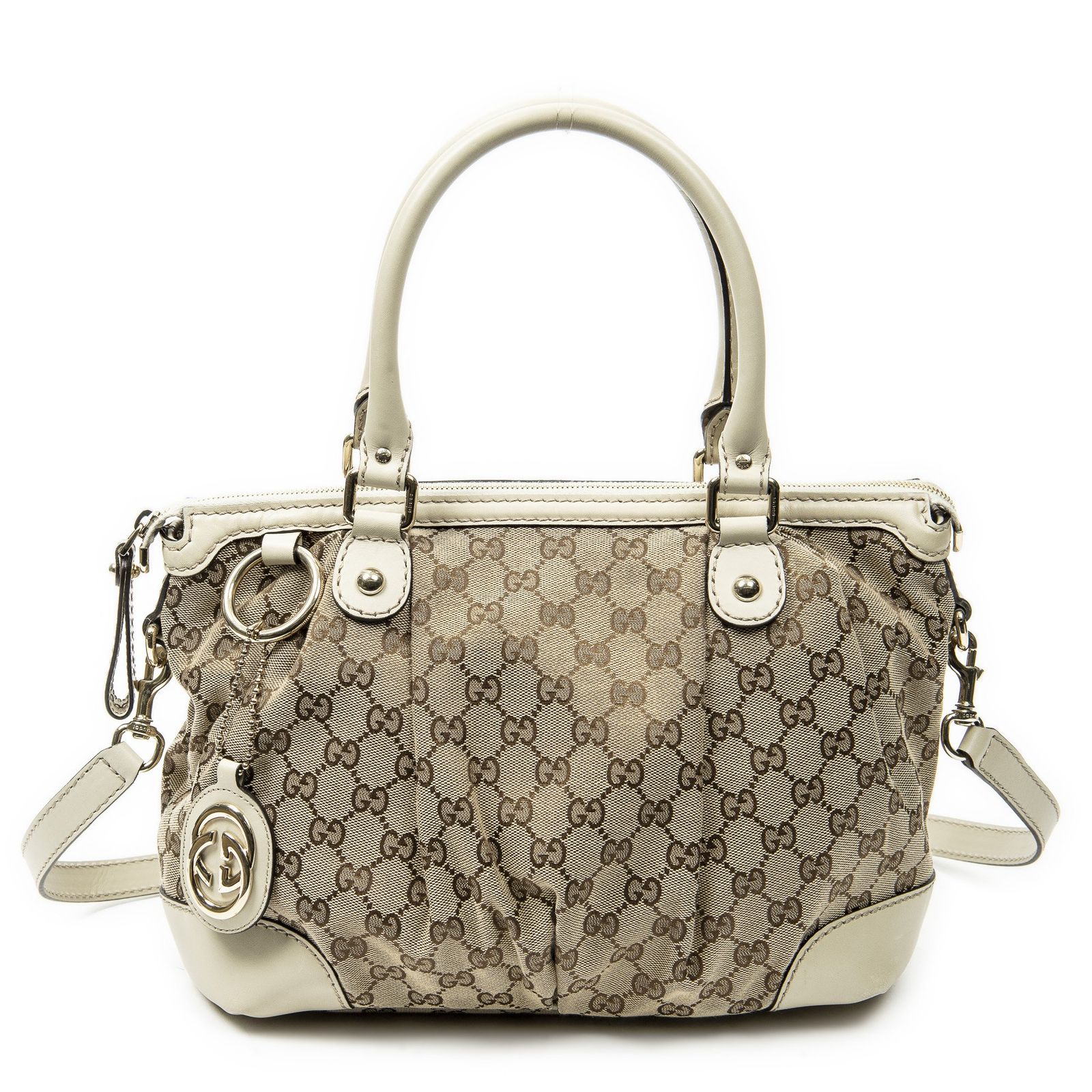 [中古] GUCCI グッチSukey Top HandleベージュGGキャンバスA