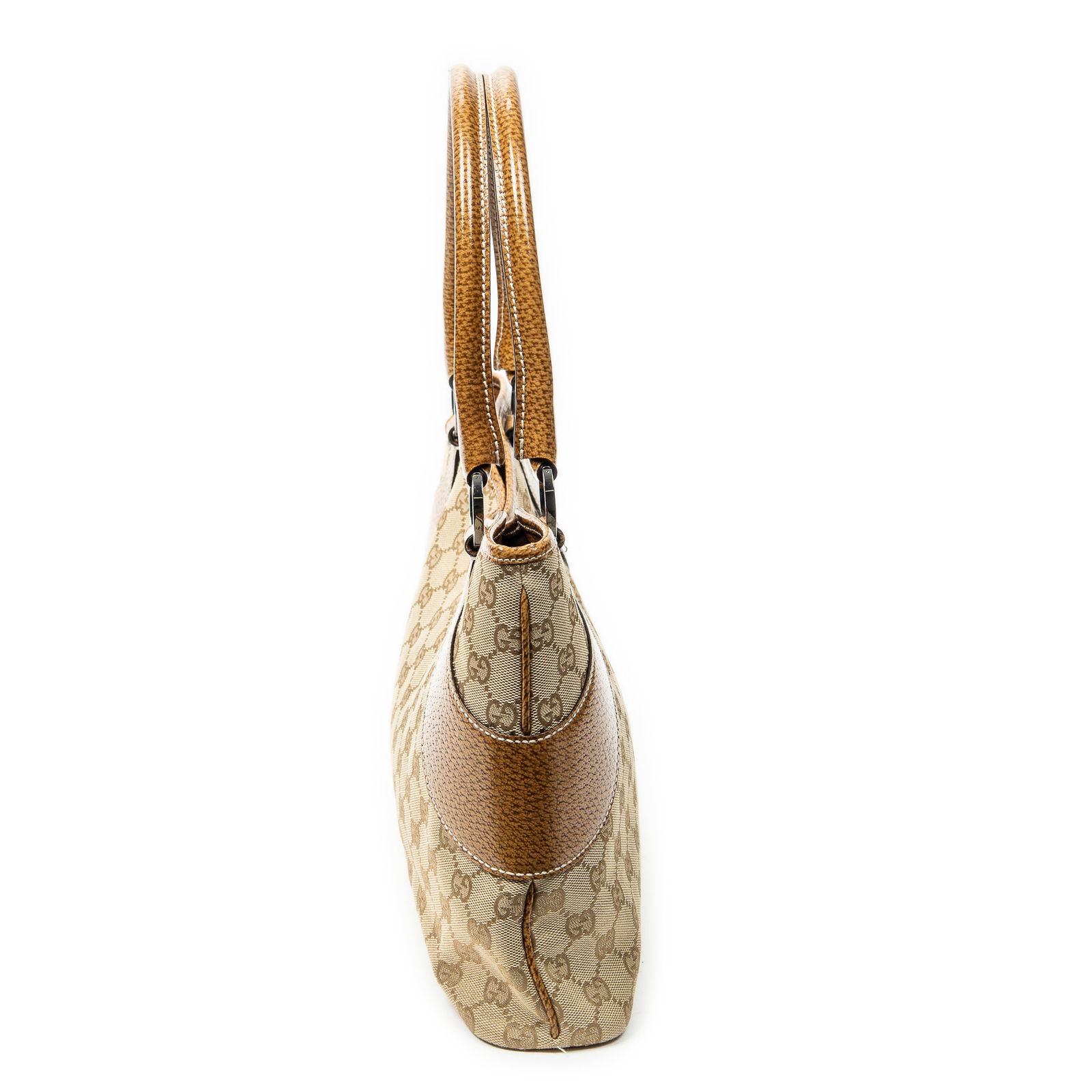 [中古] GUCCI グッチトートバッグタン、ベージュGGキャンバスA