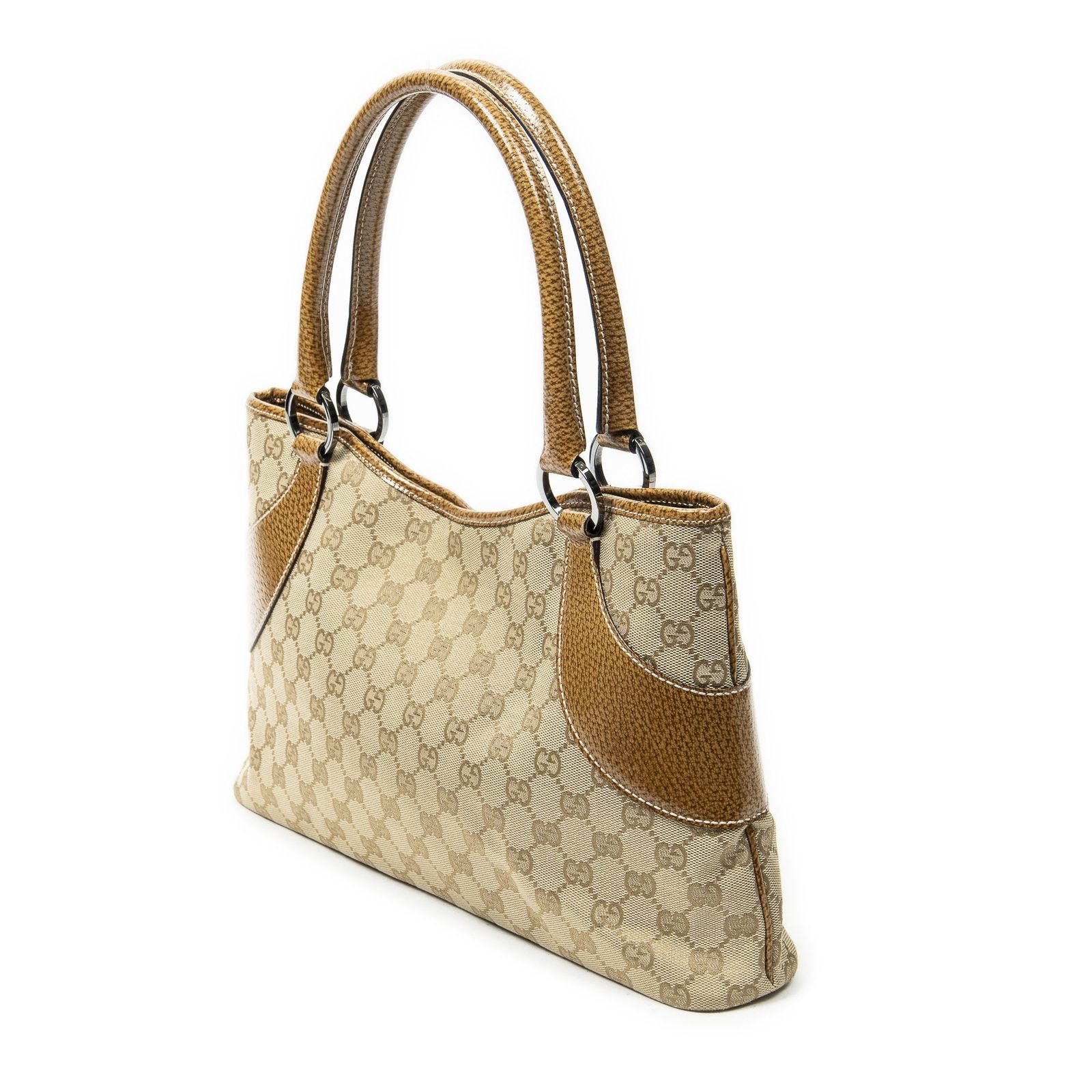 [中古] GUCCI グッチトートバッグタン、ベージュGGキャンバスA