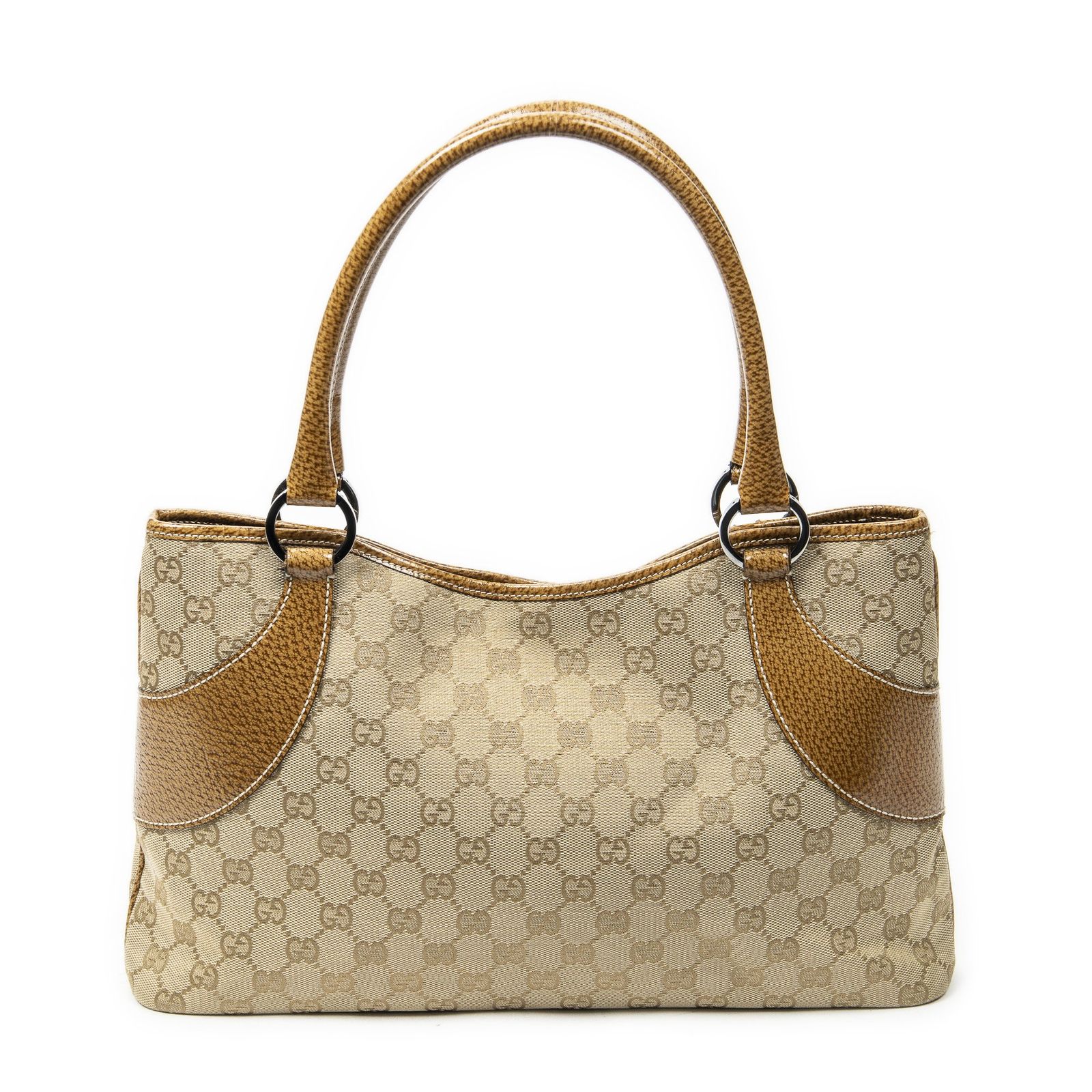 [中古] GUCCI グッチトートバッグタン、ベージュGGキャンバスA