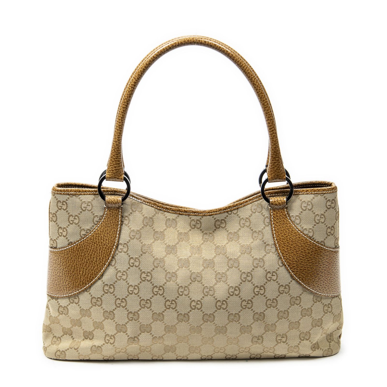 [中古] GUCCI グッチトートバッグタン、ベージュGGキャンバスA