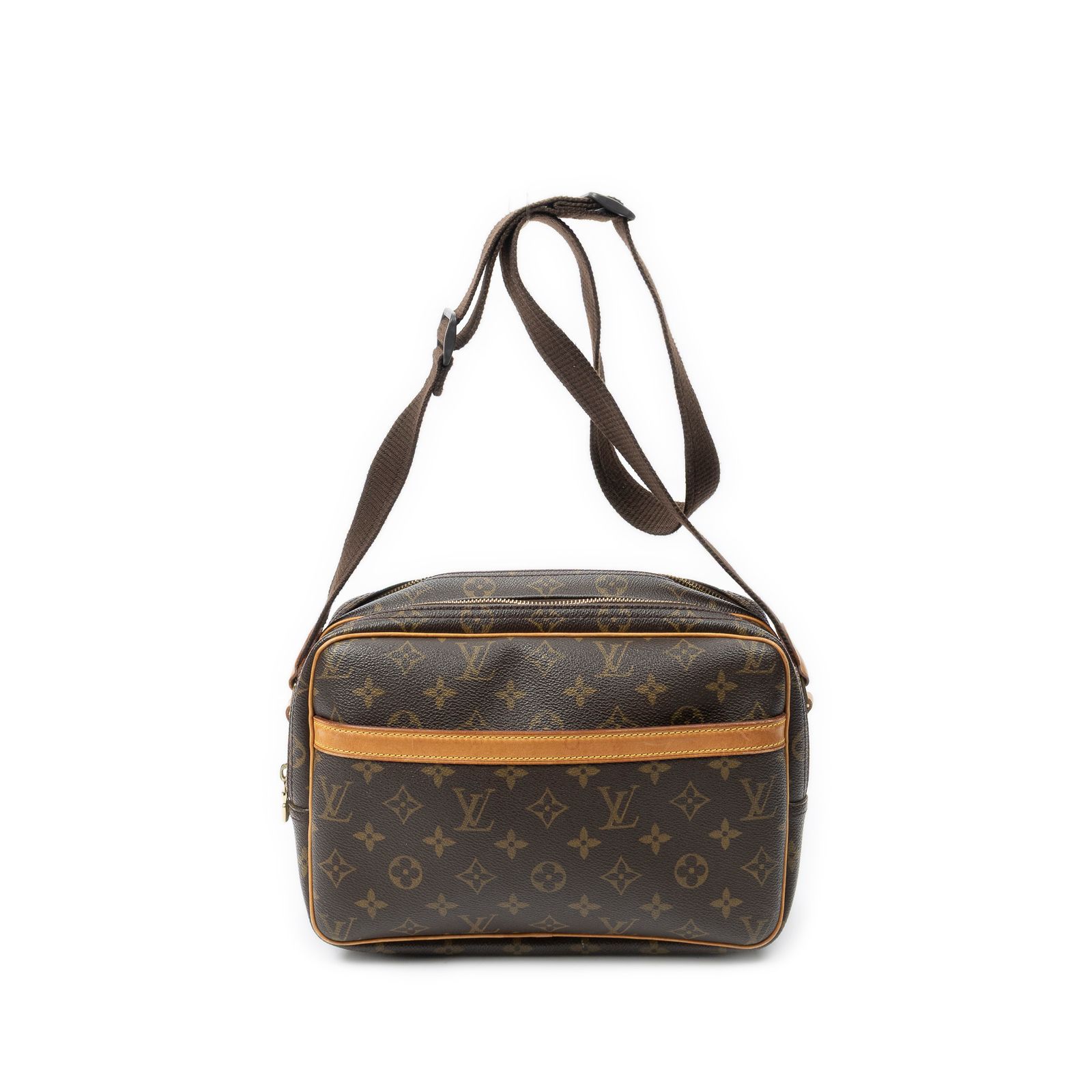 [中古] LOUIS VUITTON ルイヴィトンリポーター茶色モノグラムキャンバスAB