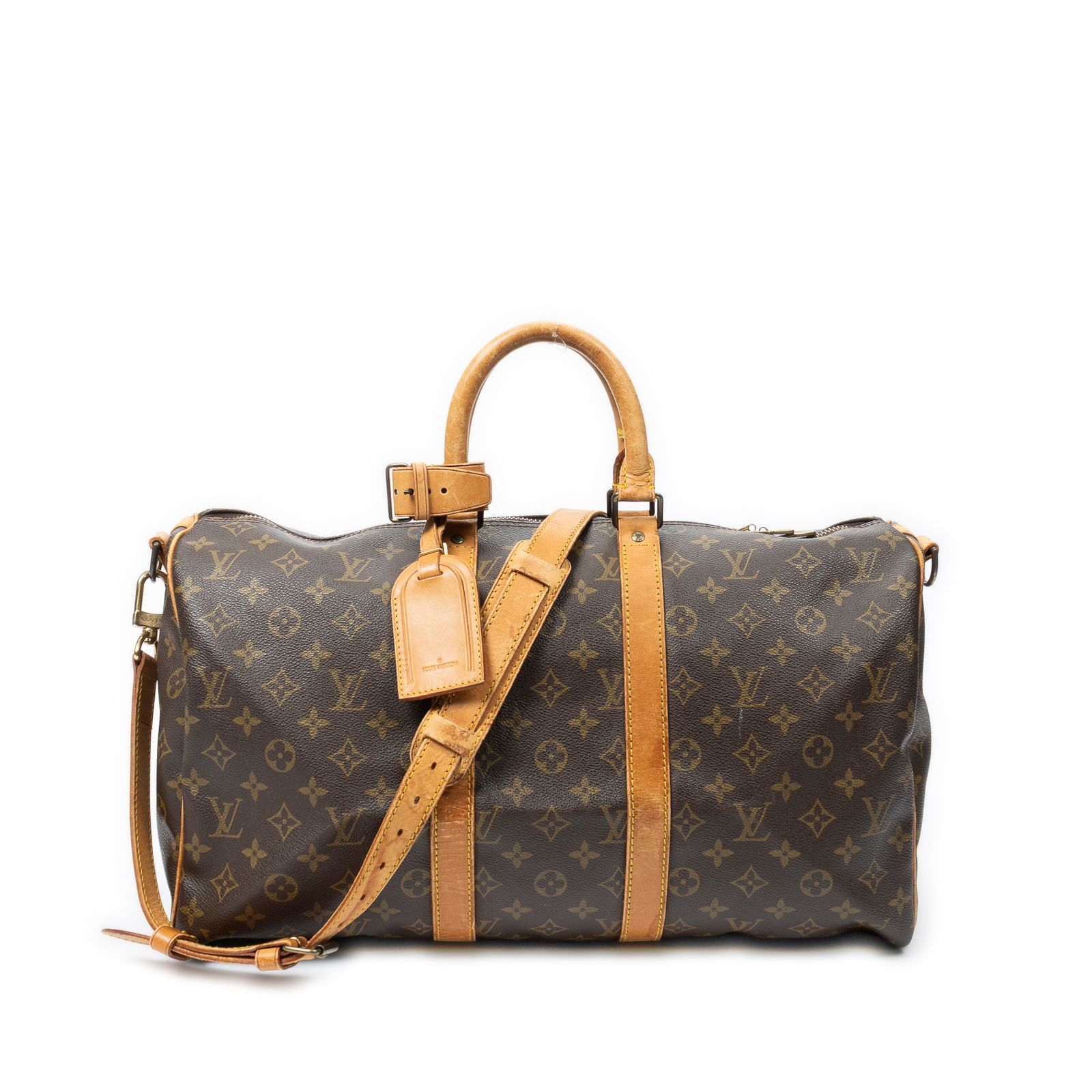 [中古] LOUIS VUITTON ルイヴィトンキーポル バンドリエール茶色モノグラムキャンバスB