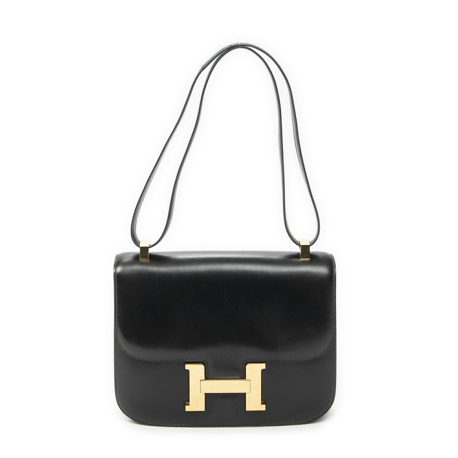 [中古] HERMES エルメスコンスタンス黒ボックスレザーA