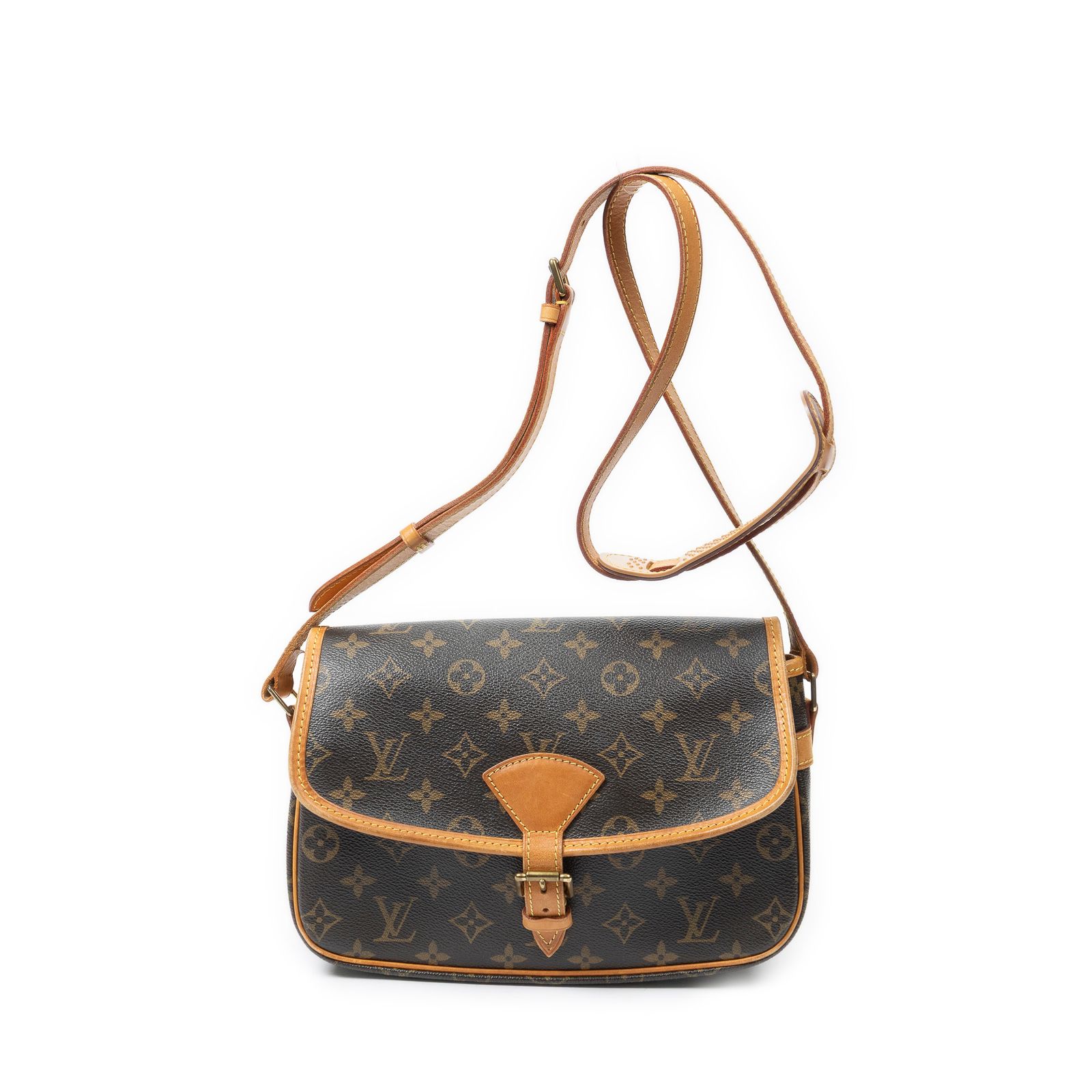 [中古] LOUIS VUITTON ルイヴィトンソローニュ茶色モノグラムキャンバスAB