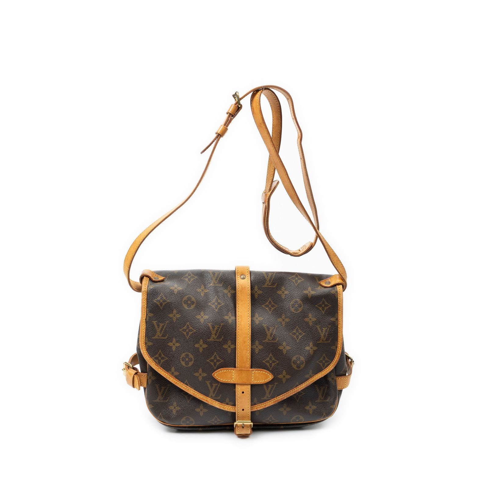 [中古] LOUIS VUITTON ルイヴィトンソミュール茶色モノグラムキャンバスAB