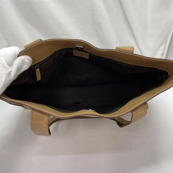 【中古】GUCCI シェリーライン レザートートバッグ ベージュ グッチ[91]