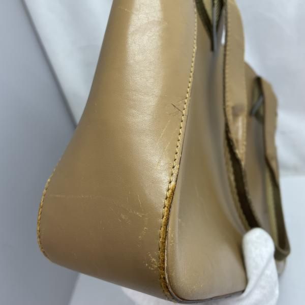 【中古】GUCCI シェリーライン レザートートバッグ ベージュ グッチ[91]