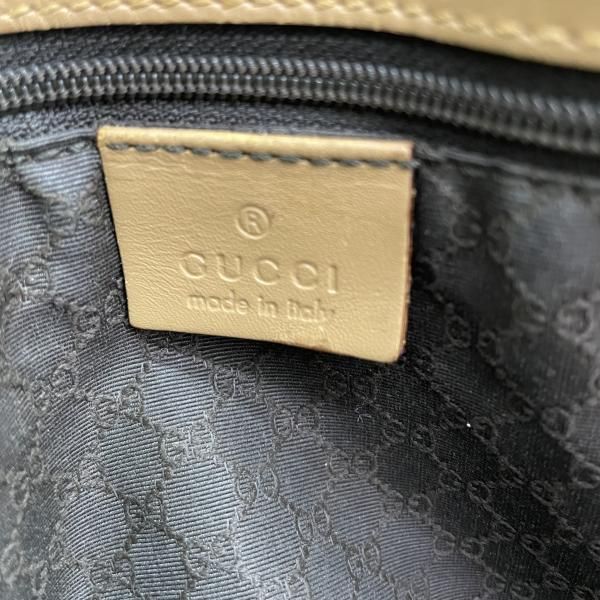 【中古】GUCCI シェリーライン レザートートバッグ ベージュ グッチ[91]