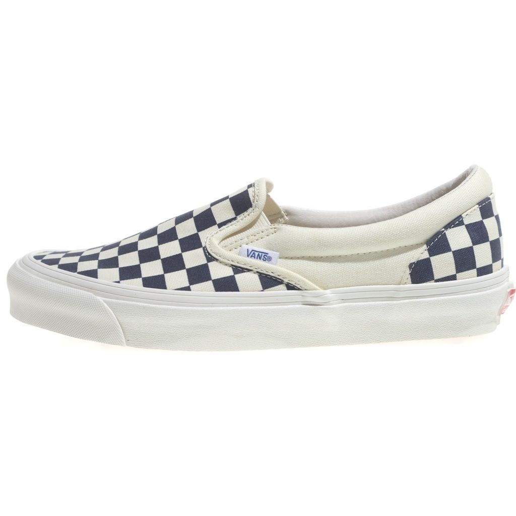 VANS (ヴァンズ) Vault OG Classic Slip-On ボルト チェッカーボード クラシック スリッポン ローカットスニーカー ホワイト/ネイビー US9.5/27.5cm VN0A32QNP4I