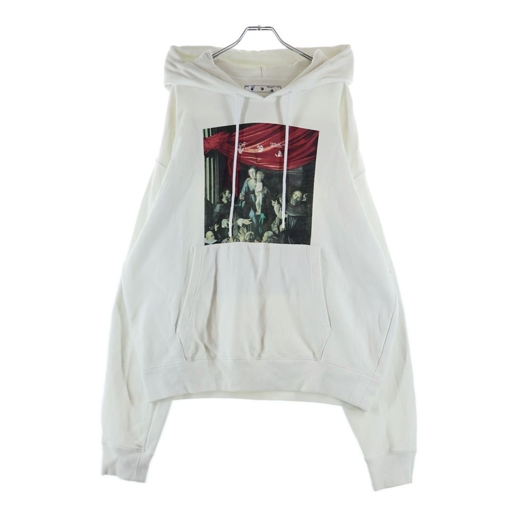 OFF-WHITE (オフホワイト) 20AW CARAVAGGIO PAINTING OVER HOODIE カラバッジョ ペインティング オーバー フーディー 両面プリント プルオーバーパーカー ホワイト OMBB037E20FLE003