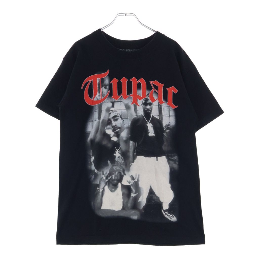 VLONE (ヴィーロン) ×2PAC フロント フォトプリント バックロゴプリント クルーネック 半袖Tシャツ カットソー ブラック