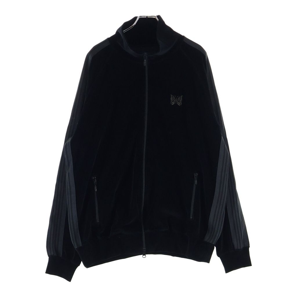 Needles (ニードルス) TRACK JACKET サイドライン ベロア トラックジャケット ブラック RW1666