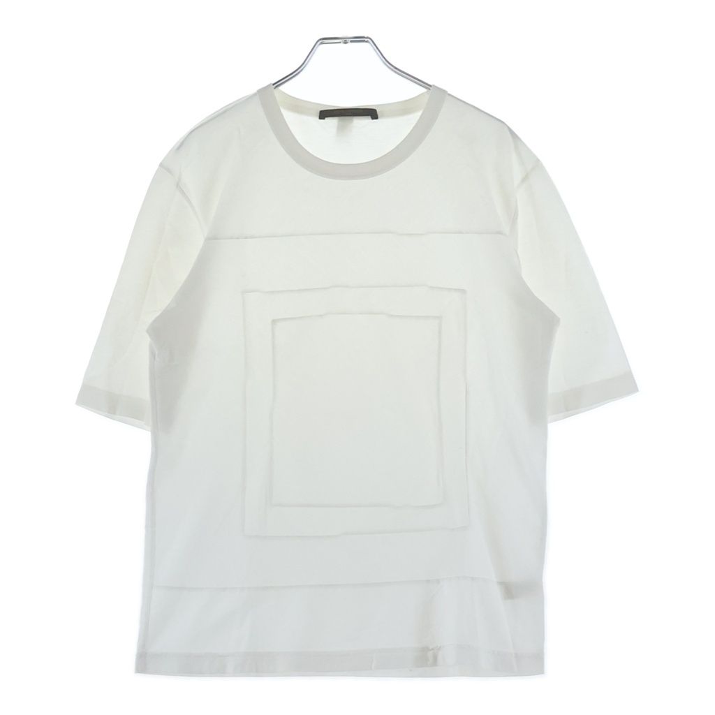 LOUIS VUITTON (ルイヴィトン) 08SS フロントスクエア切り替え 半袖Tシャツ カットソー ホワイト