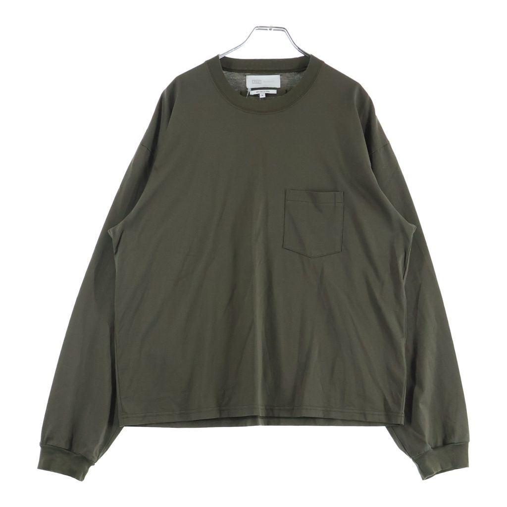 Stein (シュタイン) ×KITH OVERSIZED POCKET L/S TEE キス オーバーサイズ クルーネック長袖Tシャツ カットソー カーキ ST.1361