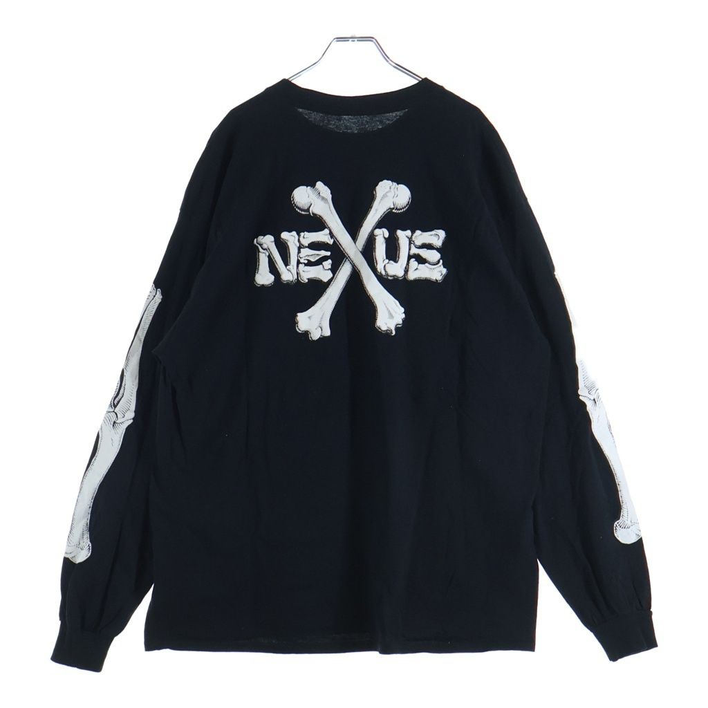 NEXUS7 (ネクサスセブン) Bones L/S Tee ボーンズ プリント クルーネック 長袖Tシャツ カットソー ブラック RRS-NSM-T0B
