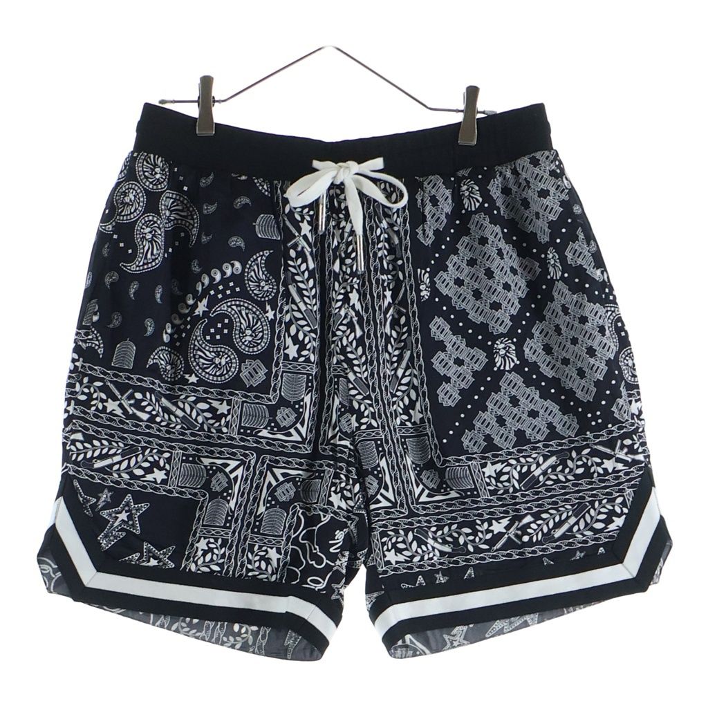 A BATHING APE (アベイシングエイプ) ベイプブラック ペイズリー柄 シルク ショーツ ハーフパンツ ブラック BBKSPSP2115MG