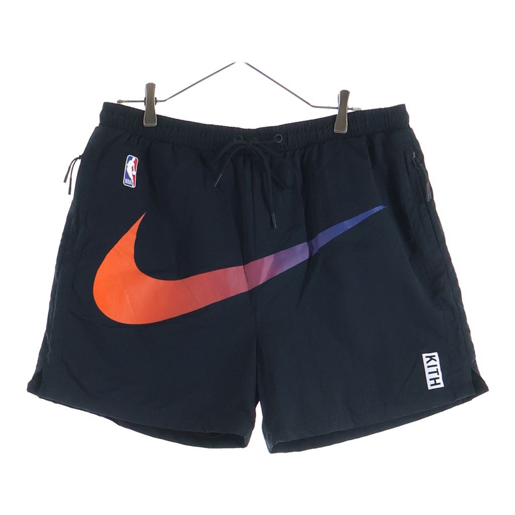 KITH (キス) × NIKE × New York Knicks ナイキ ニューヨークニックス フロントロゴ ナイロンショーツ ハーフパンツ ブラック CZ3764-010