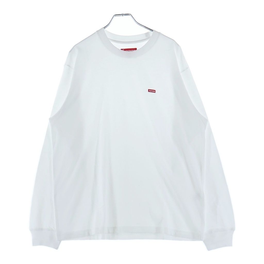 SUPREME (シュプリーム) 24SS Small Box Logo L/S Tee スモールボックスロゴロングスリーブTシャツ ロゴ刺繍クルーネック長袖Tシャツ ホワイト