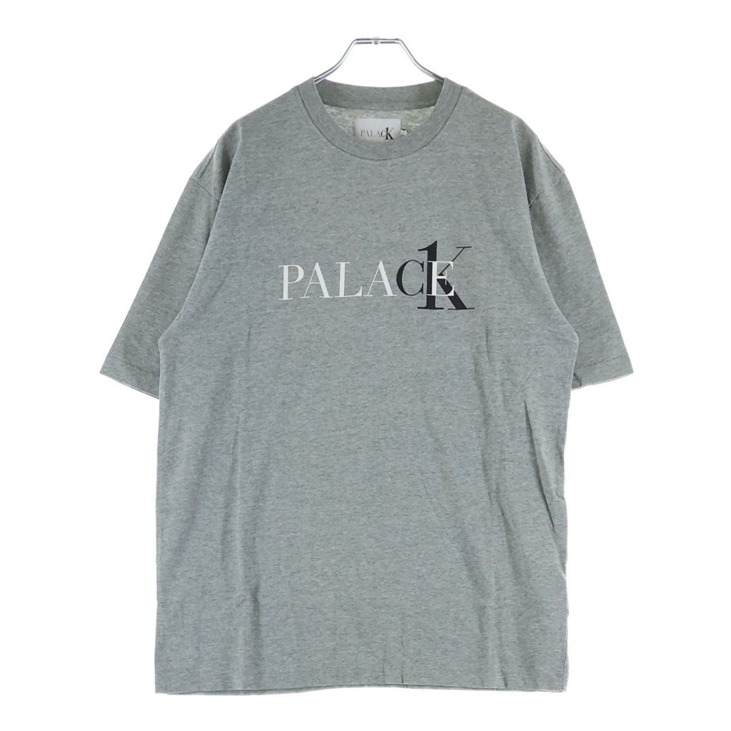 Palace Skateboards (パレススケートボーズ) 22SS ×CALVIN KLEIN SS LOGO TEE EMBROID パレス プリントロゴ 半袖Tシャツ カットソー グレー40317UC