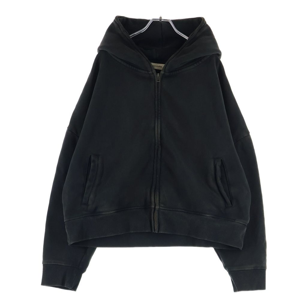 entire studios (エンタイア スタジオ) ETERNAL ZIP WASHED BLACK エターナル ジップ ウォッシュド加工 フルジップアップパーカー フーディー ブラック ESSS26HO030120392S