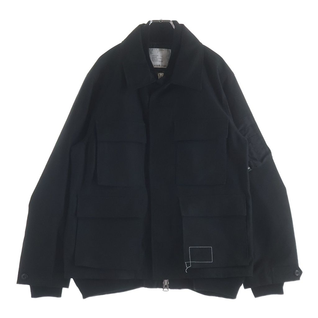 Sacai (サカイ) 25SS ×WTAPS COTTON BACK SATIN JACKET ダブルタップス コットン バック サテン ワークジャケット ブラック 25-03694M