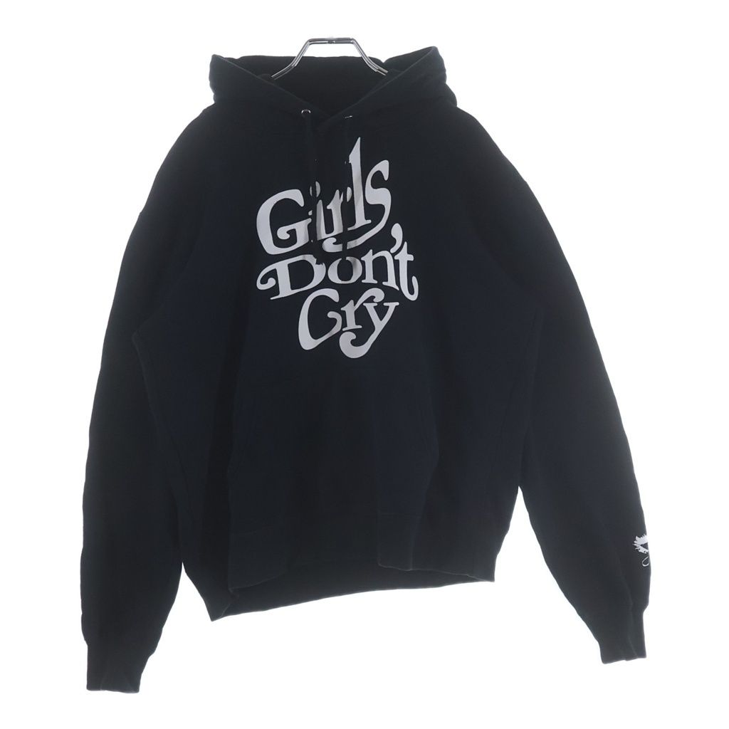 UNDERCOVER (アンダーカバー) × Girls Don't Cry ガールズドンクライ フロントロゴプリント プルオーバースウェットパーカー フーディー ブラック MUU9805-1