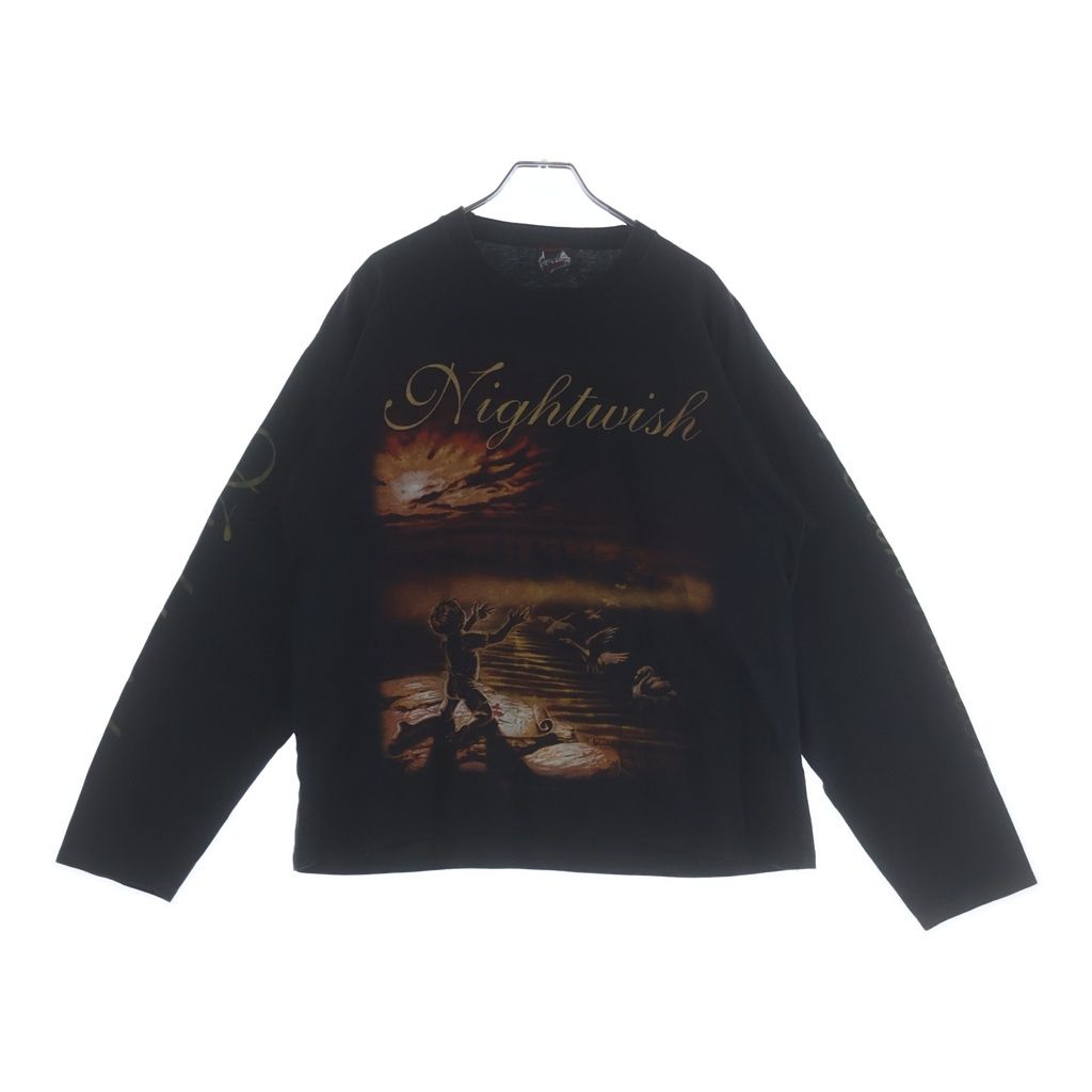 VINTAGE (ヴィンテージ) 00s NIGHT WISH Wishmaster ナイトウィッシュ ウィッシュマスター 袖プリ ロングスリーブカットソー ブラック