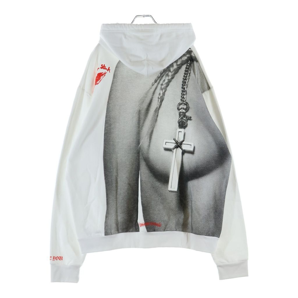 CHROME HEARTS (クロムハーツ) Laurie Lynn Stark LLS HOODIE ローリーリンスターク バックプリントプルオーバーパーカー ホワイト