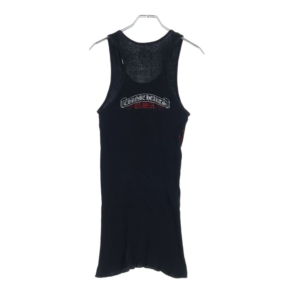 CHROME HEARTS (クロムハーツ) OLD SCRL LOGO TANK スクロール ロゴ タンクトップ ノースリーブ ブラック