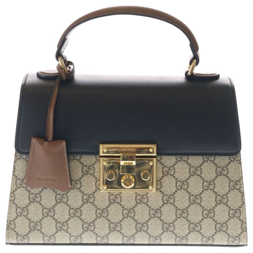 GUCCI (グッチ) GG パドロック 2WAYハンドバッグ ショルダーバッグ ベージュ/ブラック 779802