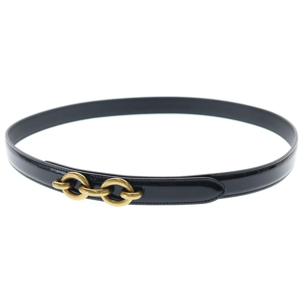 SAINT LAURENT PARIS (サンローランパリ) マイヨン レザー ベルト ブラック パテント 652221 ゴールド金具