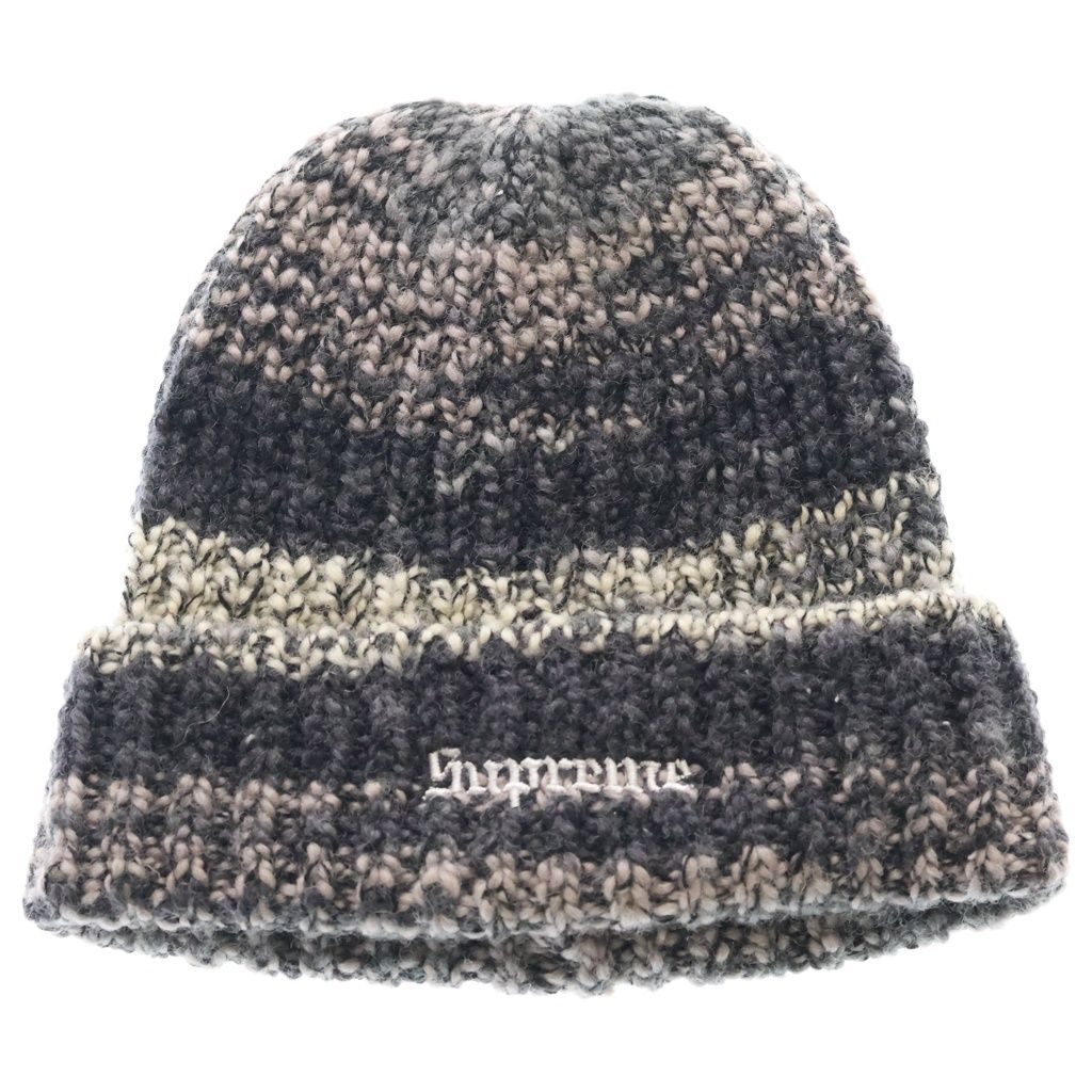SUPREME (シュプリーム) 24AW Space Dye Stripe Beanie スペースダイ ストライプニットビーニー ニット帽 帽子 グレー