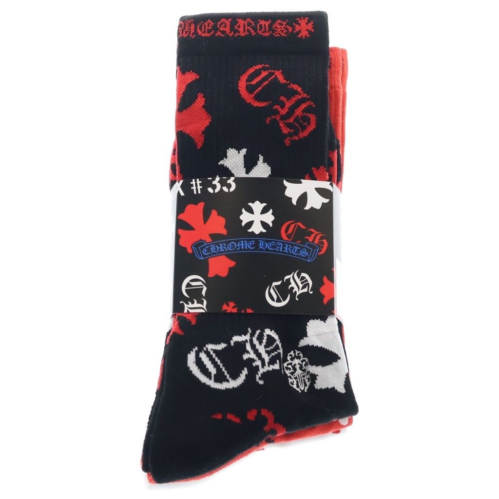 CHROME HEARTS (クロムハーツ) STENCIL SOCKS 3PK ステンシル ソックス 靴下 マルチ