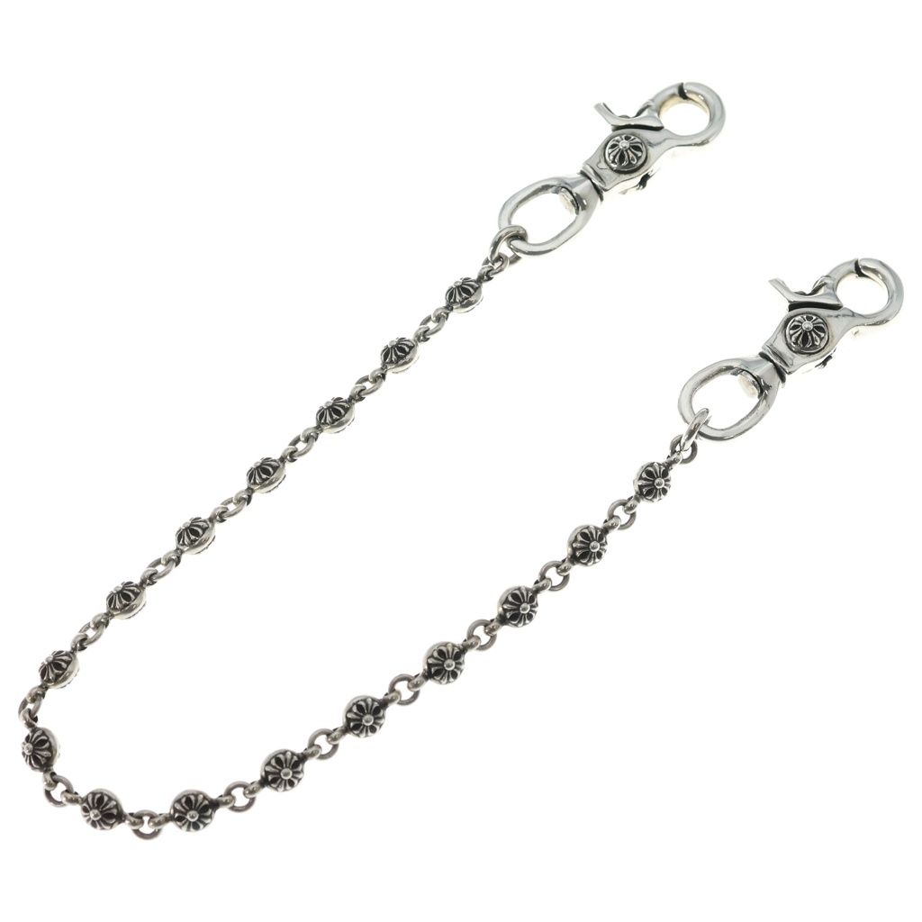 CHROME HEARTS (クロムハーツ) 1BALL SHORT-T/2クリップショート#1クロスボール ウォレットチェーン シルバー BCA062