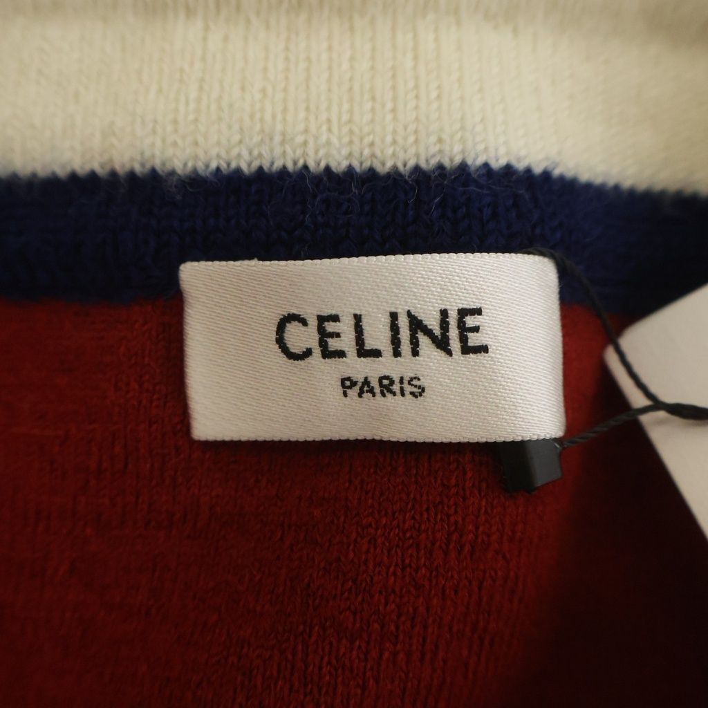 CELINE (セリーヌ) 23SS TRIOMPHE MINI WOOL SKIRT トリオンフ ミニウールスカート レディース レッド/ネイビー 2AE08245T.27RN