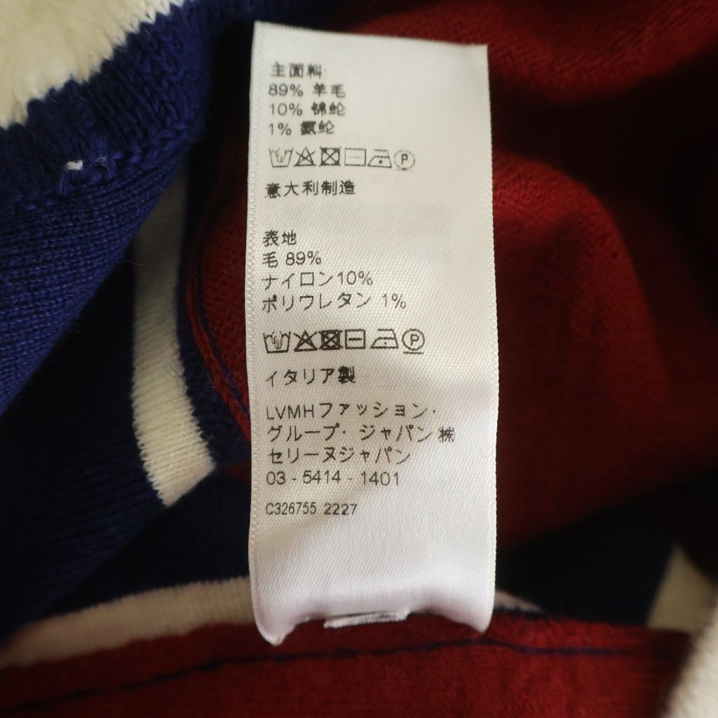 CELINE (セリーヌ) 23SS TRIOMPHE MINI WOOL SKIRT トリオンフ ミニウールスカート レディース レッド/ネイビー 2AE08245T.27RN