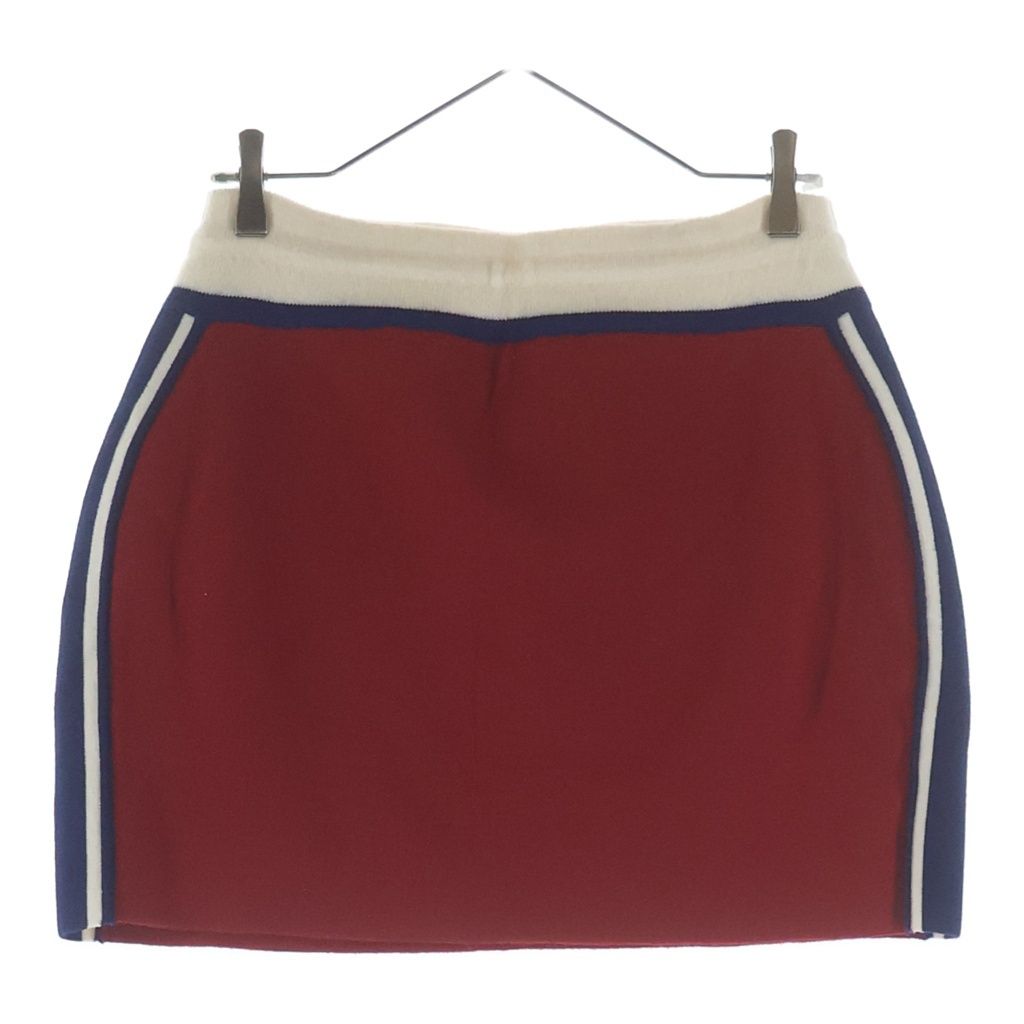 CELINE (セリーヌ) 23SS TRIOMPHE MINI WOOL SKIRT トリオンフ ミニウールスカート レディース レッド/ネイビー 2AE08245T.27RN