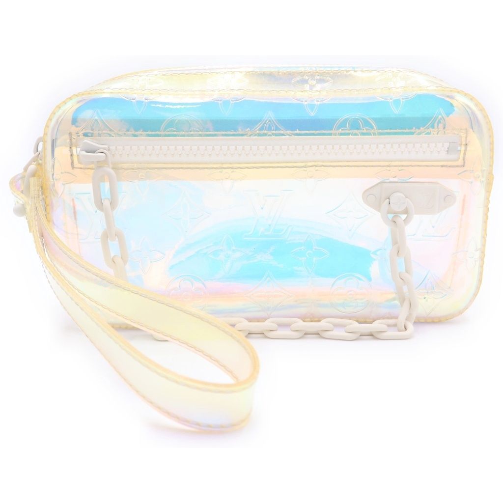 LOUIS VUITTON (ルイヴィトン) モノグラムプリズム ポシェットヴォルガ ハンド クラッチ セカンドバッグ ホワイト M55261