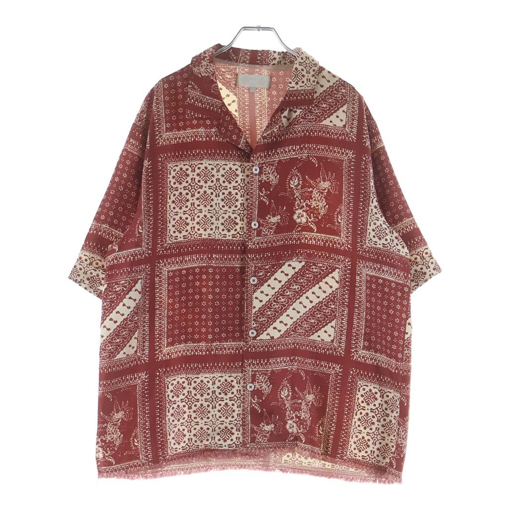 KITH (キス) 24SS Silk Twill Reade Shirt Bitters KHM032055 シルクツイル バンダナ柄 半袖開襟シャツ レッド