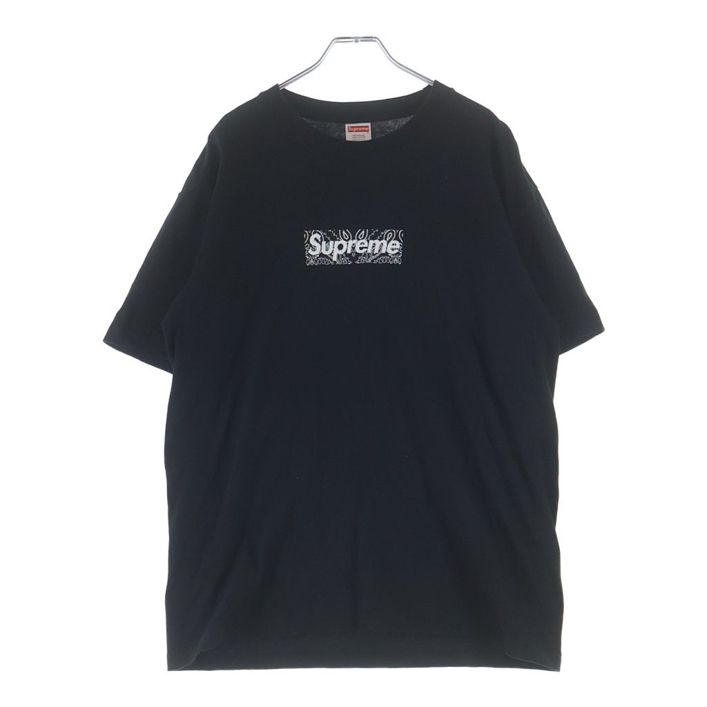 SUPREME (シュプリーム) 19AW Bandana Box Logo Tee バンダナボックスロゴ クルーネック半袖Tシャツカットソー ブラック