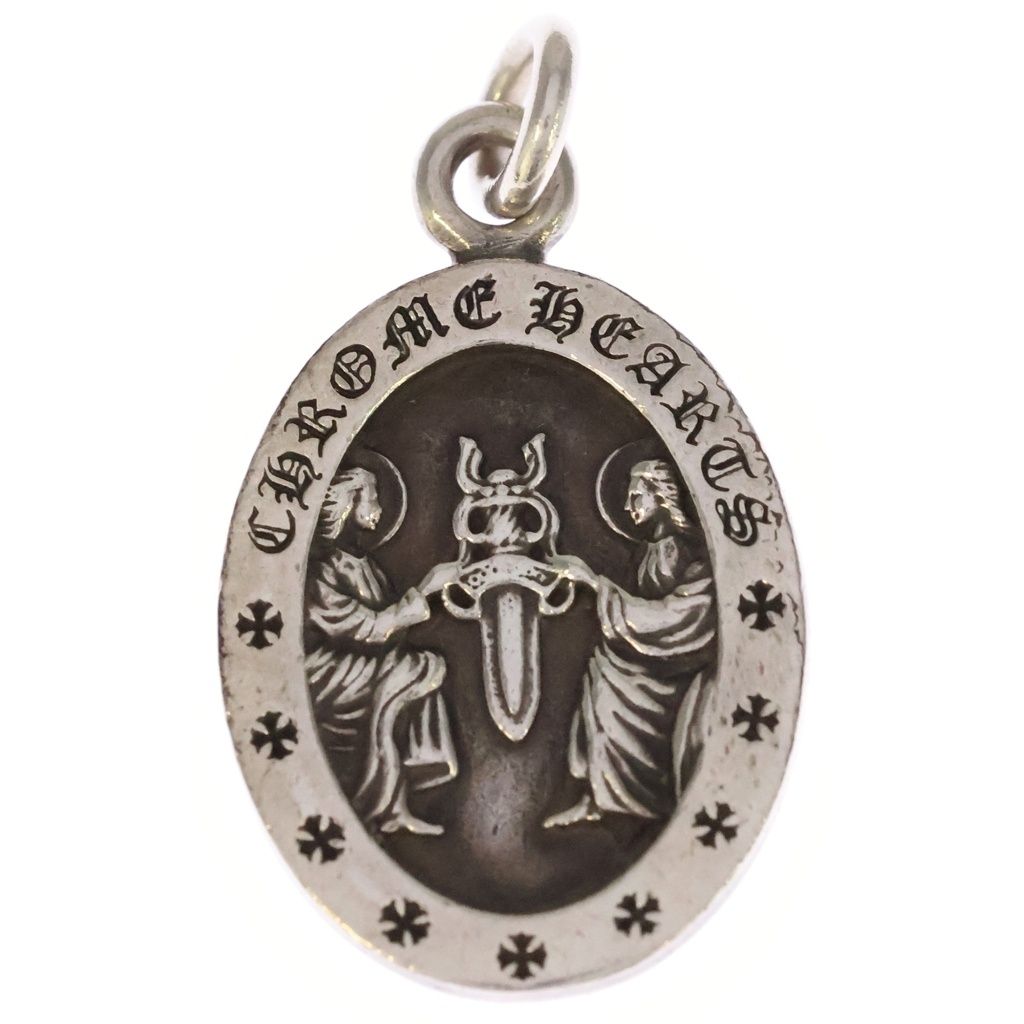 CHROME HEARTS (クロムハーツ) ANGEL MEDAL OVAL オーバルエンジェルメダル ペンダントトップ シルバー BCA207