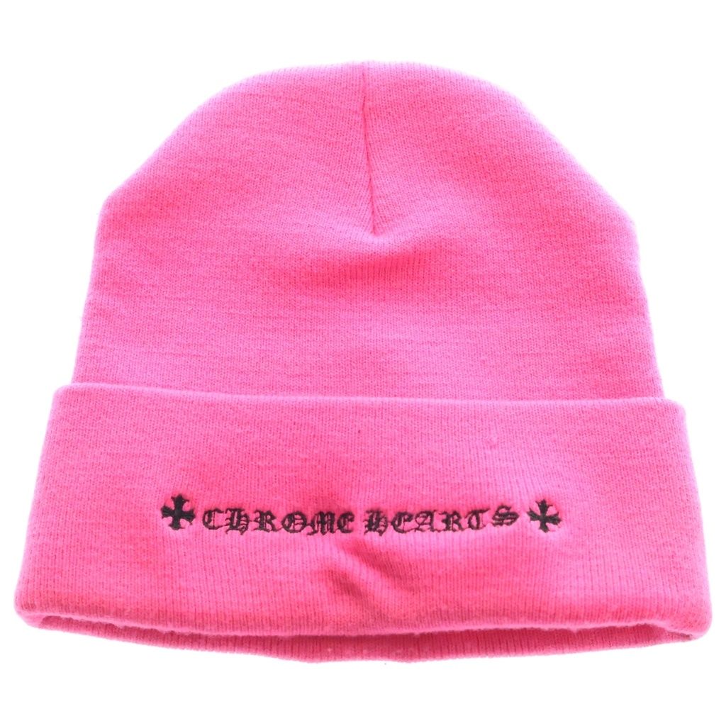CHROME HEARTS クロムハーツ Cemetery Cross Beanie Neon Pink セメタリークロスパッチ ビーニー ニット帽 ピンク CHROME HEARTS (クロムハーツ) Cemetery Cross Beanie Neon Pink