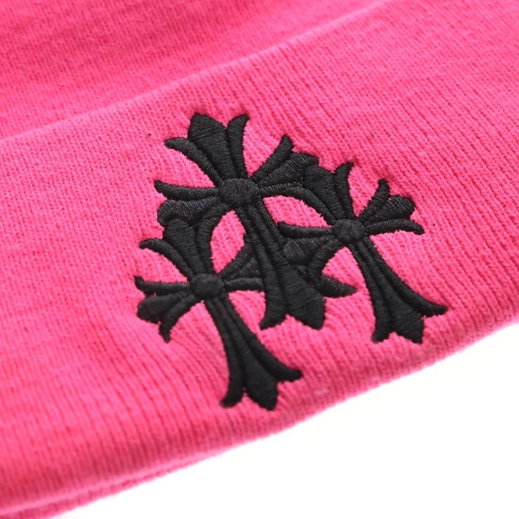 CHROME HEARTS (クロムハーツ) Cemetery Cross Beanie Neon Pink