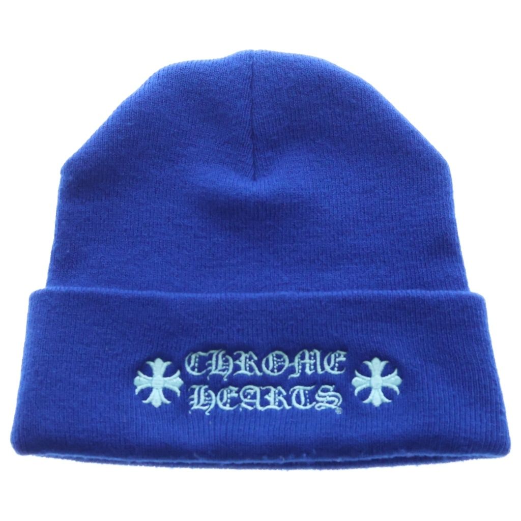 CHROME HEARTS (クロムハーツ) WOOL WATCH CAP CH PLUS ビーニー ニット帽 帽子 ブルー