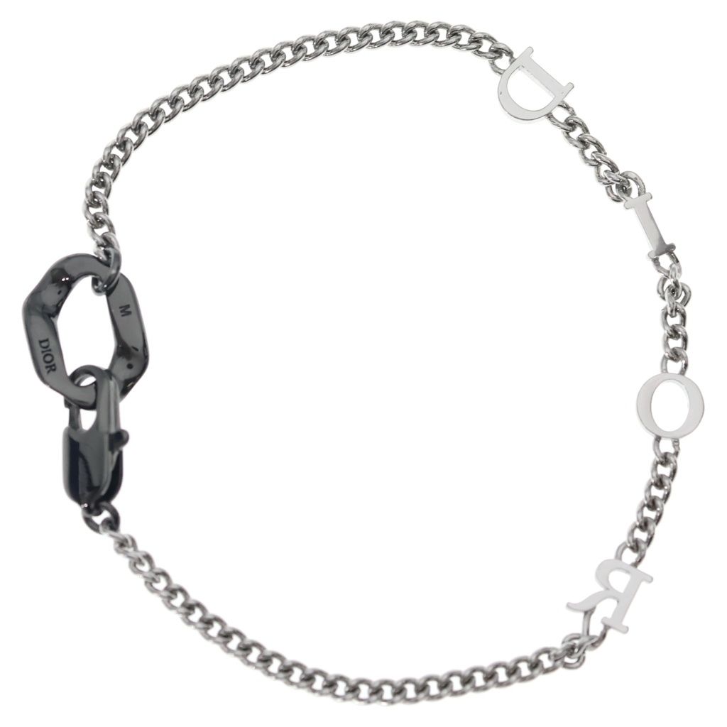 Dior シルバーチェーンブレスレット Christian Dior (クリスチャンディオール) コントラスト チェーン