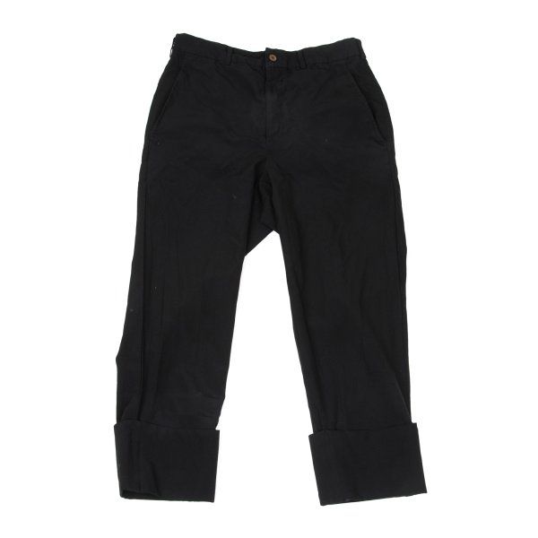 コムコム コムデギャルソンCOMME des GARCONS エステル裾ダブルパンツ 黒M