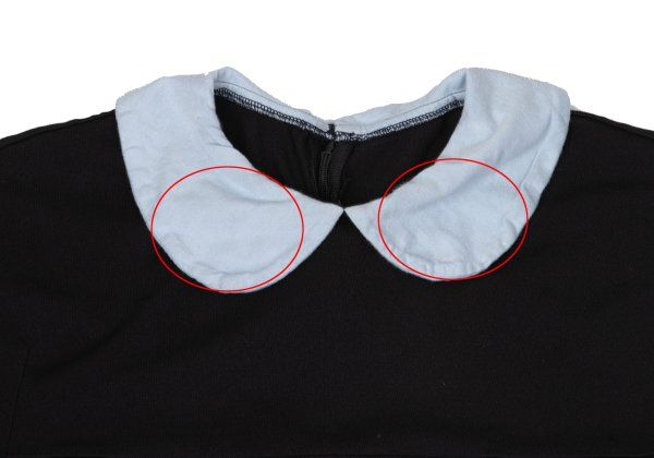 コムコム コムデギャルソンCOMME des GARCONS エステル襟切替トップス 黒水色S