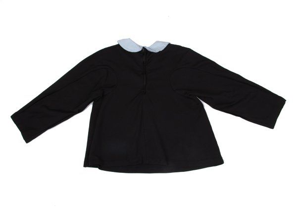 コムコム コムデギャルソンCOMME des GARCONS エステル襟切替トップス 黒水色S