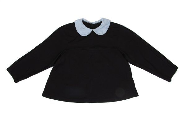 コムコム コムデギャルソンCOMME des GARCONS エステル襟切替トップス 黒水色S
